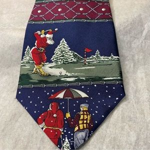 Croft & Barrow Festive Santa Golf Tie - Blue and Red